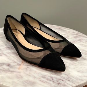 Barney’s New York Black Mesh Pointy Toe Heel Flat